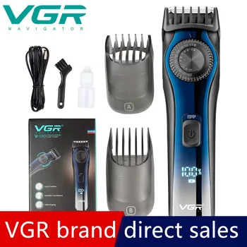 

VGR 2020 New Hair Clipper Personal Electric Trimmer Rechargeable Strong Power Steel Cutter Head With LED Screen Washable