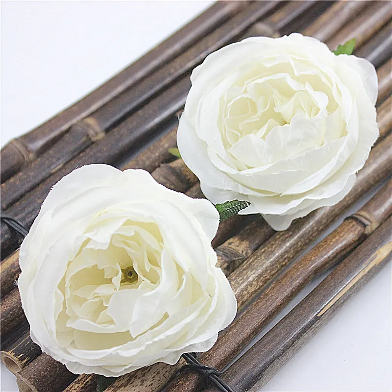5PCS 7.5cm Peony Flower Head Silk Artificial Flowers For Wedding Decoration DIY Decorative Party Hotel Home Wreath Fake Flowers
