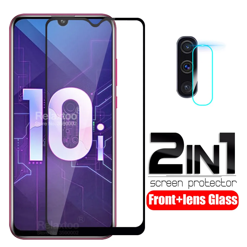 Закаленное стекло 2 в 1 для huawei honor 10i 6 дюйма HRY LX1T Защита экрана honor10i honer 10 i Защитная