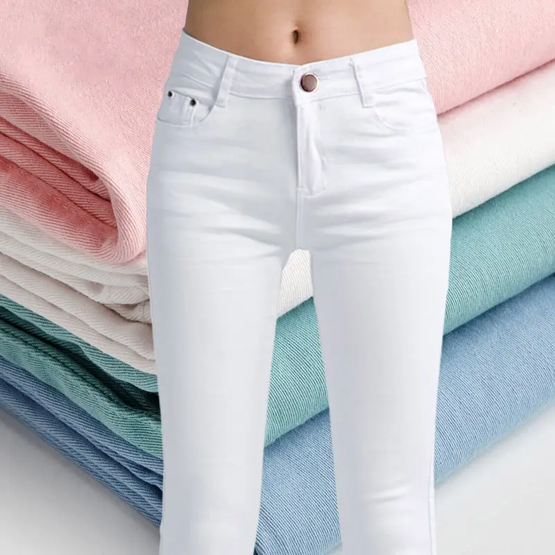 LISM white high waist jeans women spring jeans woman skinny slim OL office lady denim pencil pants female jeans femme trousers LISM white high waist jeans women spring jeans woman skinny slim OL office lady denim pencil pants female jeans femme trousers
