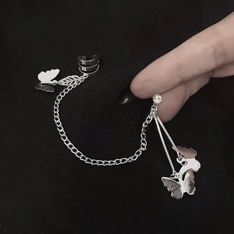 Новые Творческие Бабочка классный кулон Панк подвеска серьги Lucky Кольца Дружбы