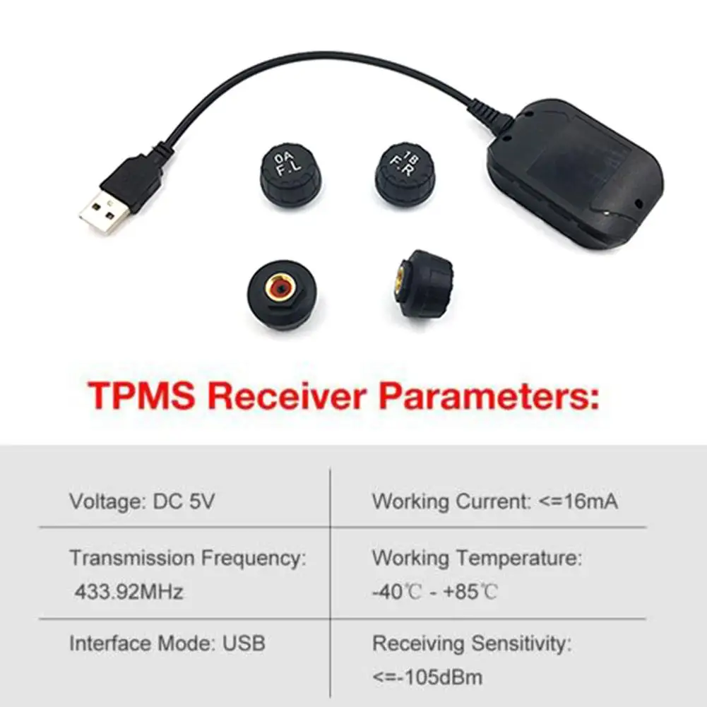 USB система мониторинга давления в шинах TPMS2 внешний датчик для Android навигации