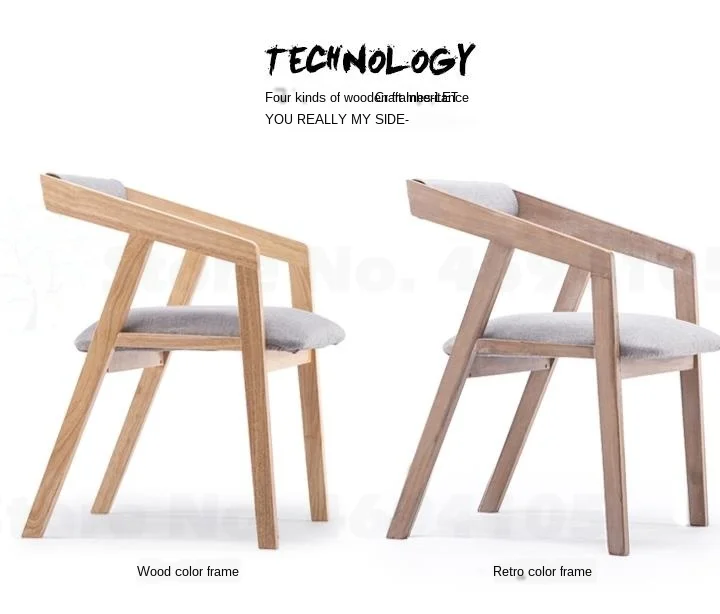 N обеденный стул из цельного дерева Современная Скандинавская спинка