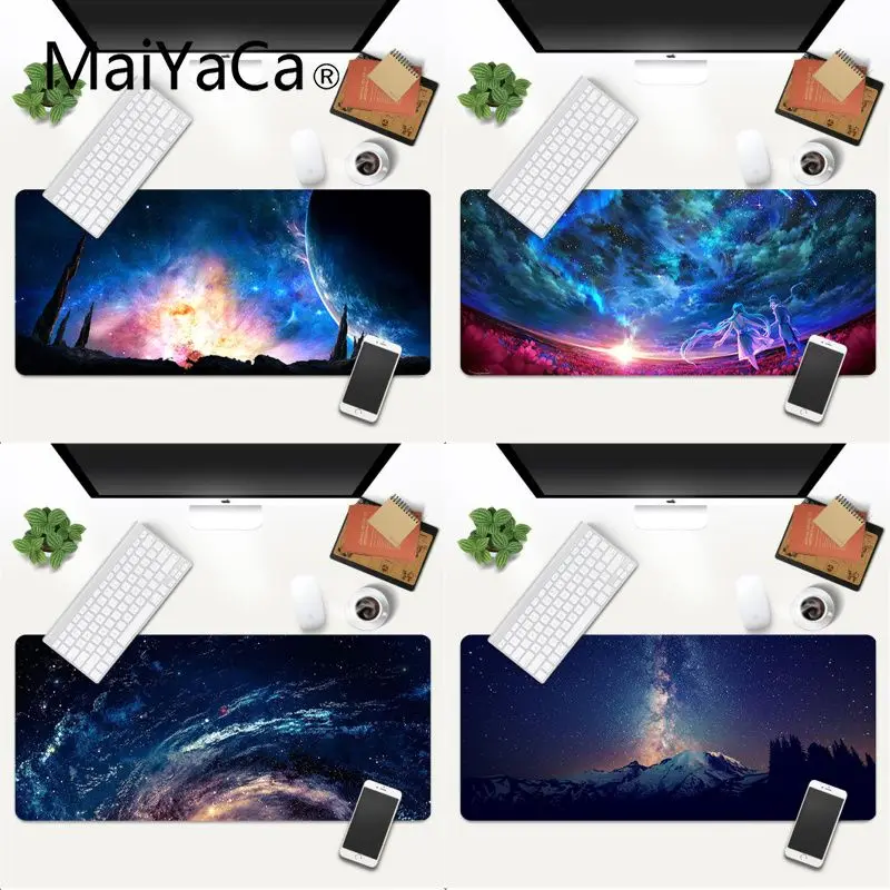 

Boy Gift Pad Galaxy Colorful Starry Sky Rubber Pad to Mouse Game Gaming Mouse Pad Large Deak Mat 700x300mm for overwatch/cs go