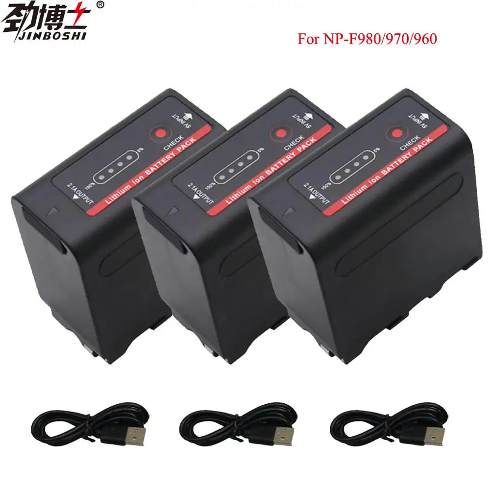 3 шт. NP F960 NP-F970 NP-F960 NP-F980 NP F980 NP F970 Мощность Дисплей батарейки для Sony np-f F960 HVR-HD1000 HVR-HD1000E HVR-V1J