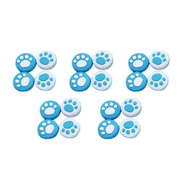 

Silicone Joystick Caps ,Cute Cat Claw Analog Stick Cover for Nintendo Switch Controller 20 Pcs (Blue+White)
