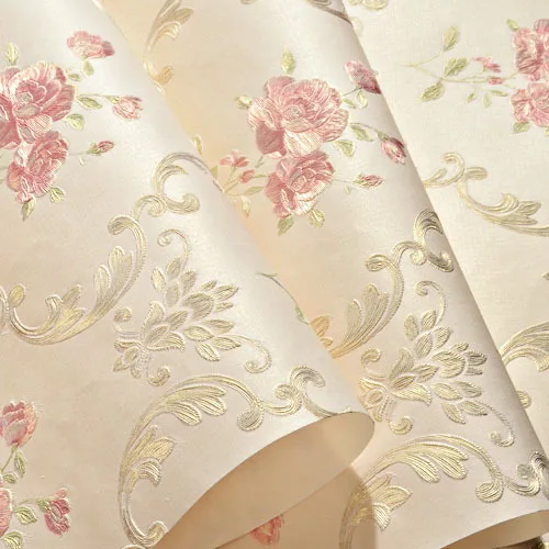 JA6052 Beige Стены страны европейские бумаги домашний Декор 3d Дамаск цветочные обои для гостиной спальни стены Нетканая рельефная картина - Цвет: JA6052 Beige