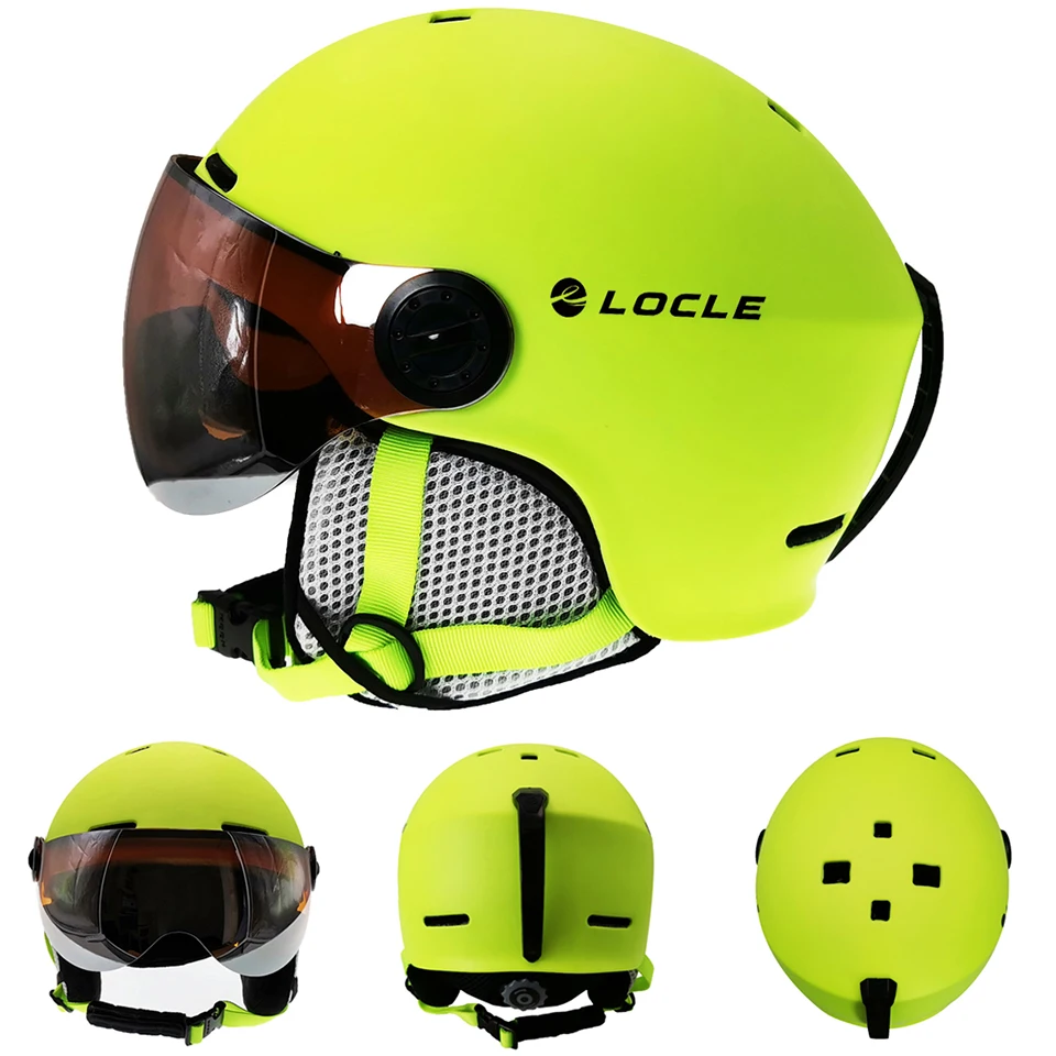 LOCLE Goggles лыжный шлем In-Mold PC+ EPS CE сертификат Зимний лыжный шлем Спорт на открытом воздухе лыжный сноуборд Скейт снежные шлемы