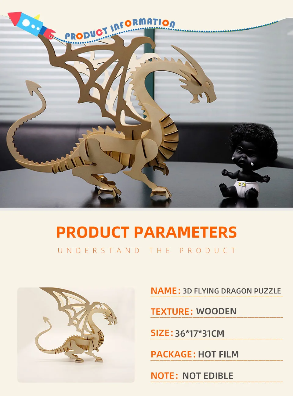 3D головоломка Деревянный динозавр 3D DIY игрушка головоломка мир стиль головоломка модель здания головоломка игрушки головоломка игра