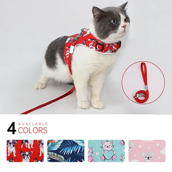 

Polyester Pets Cat Reflective Mesh Leash Portable Outdoor Pet Cat Dog Walking Leash Cat Harness Extending Dog Leash Rope New