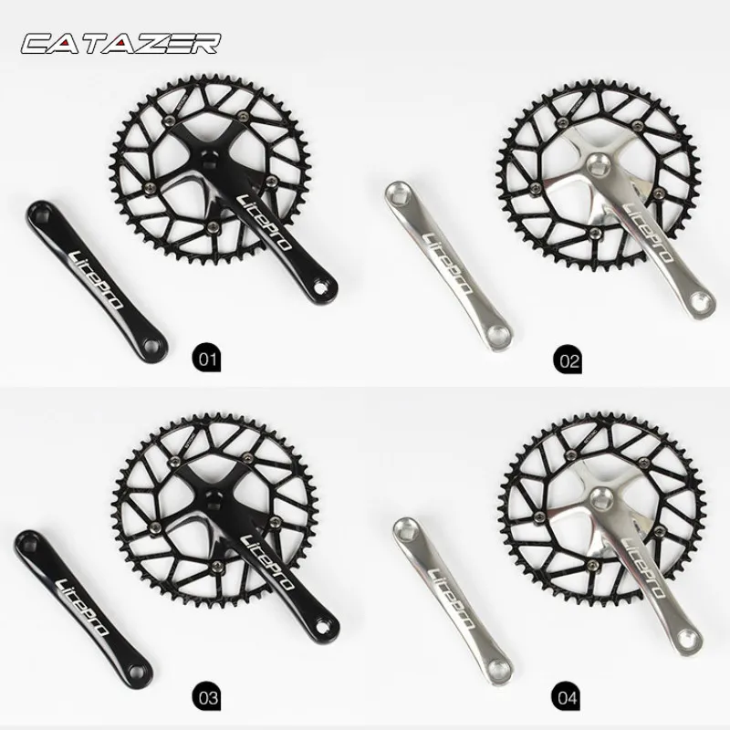 

Single Speed Crankset + 50T-58T Chainring 170mm Crankarm 130 BCD Crank Set for Road Mountain Bicycle Folding Bike Fixed Gear