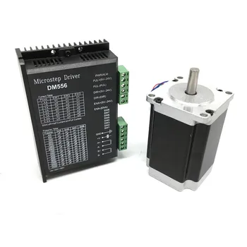 

Nema23 57mm 3A 2.2Nm 320Oz-in 6.35mm/8mm Shaft 2PH 4Wires Stepper Motor DM556 DC 20-50V Driver kit for Router Lathe Laser