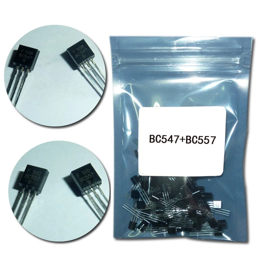 (50 шт./лот) BC547 + BC557 все 25 шт. BC547B BC557B NPN PNP транзистор TO 92 Power триодный в комплекте|triode