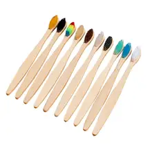 10 шт. зубная щетка из натурального бамбука уход за полостью рта плоская бамбуковая ручка мягкая Щетинная зубная щетка для взрослых зубная щетка бамбук продукты