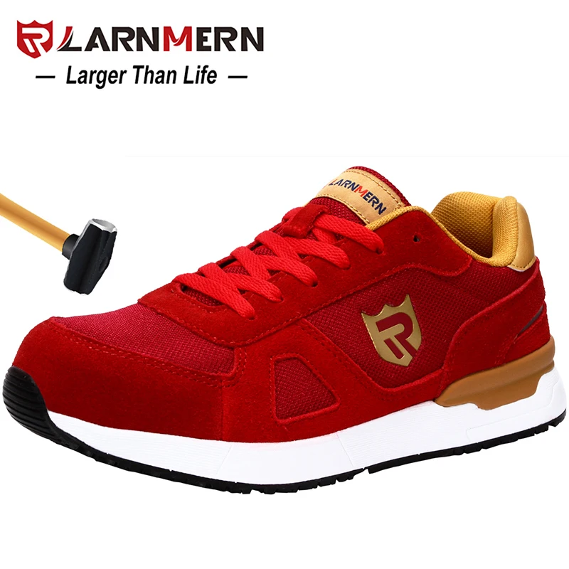 

LARNMERN Men's Work Safety Shoes Steel Toe Construction Sneaker Breathable Lightweight Anti-smashing Anti-static Non-slip shoe