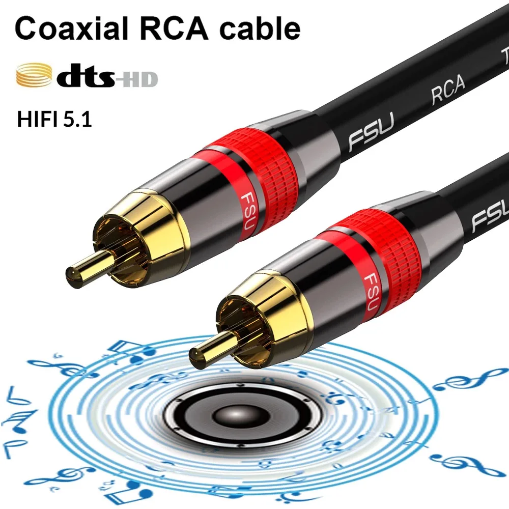 Кабель RCA для сабвуфера цифровой коаксиальный аудиокабель в кабель SPDIF штекер