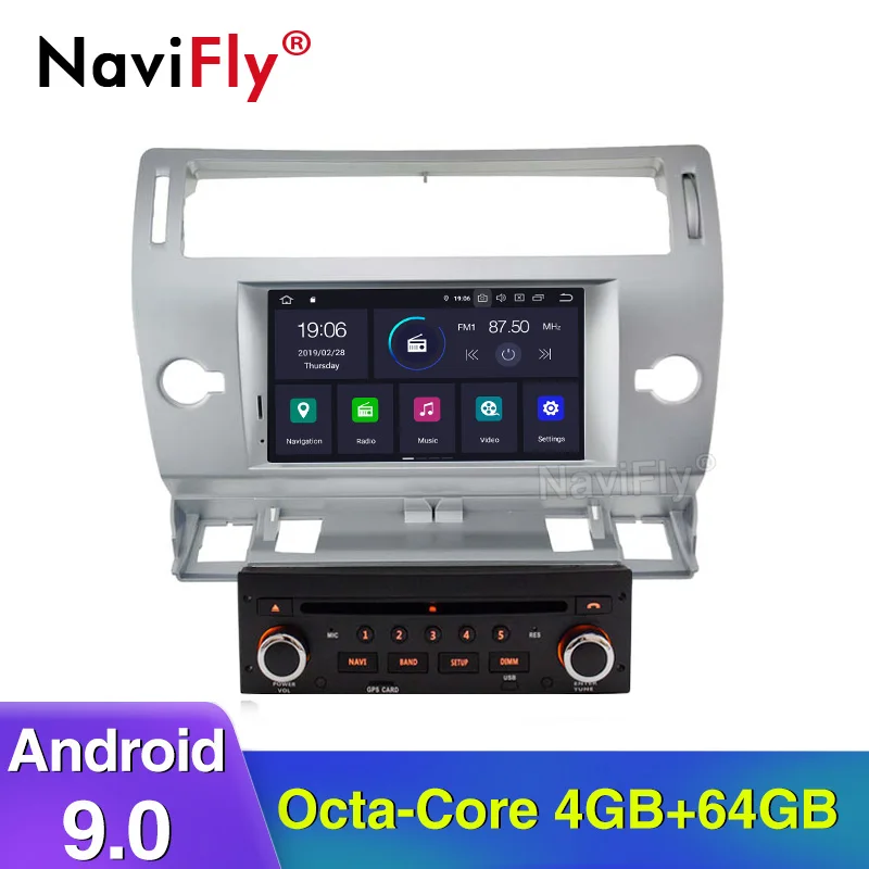 4 Гб+ 64 ГБ Android 9,0 автомобильный dvd-радиоплеер для Citroen C4 C-Triomphe C-Quatre 2005 2006 2007 2008 2009