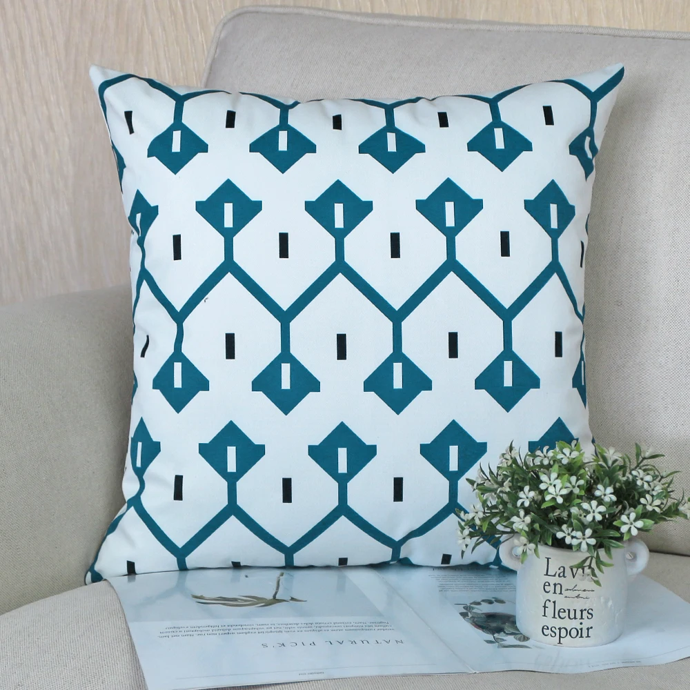 Twill Waterproof Pillow Case Geometric Print Throw Pillow Covers