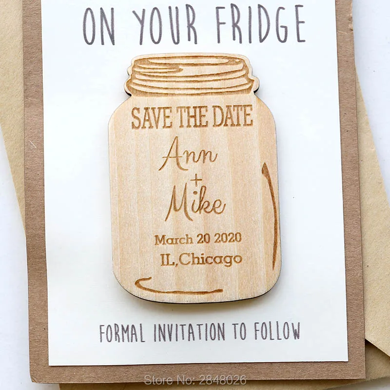 Rustic Wedding Mason Jar Save the Date Magnet Unique wedding favor | Дом и сад