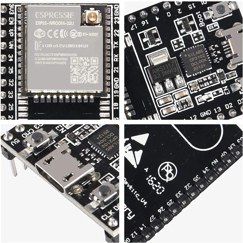 1PCS ESP32-DevKitC ھ  ESP32   ESP32-WROOM-32U  WiFi   Ardu-Ino