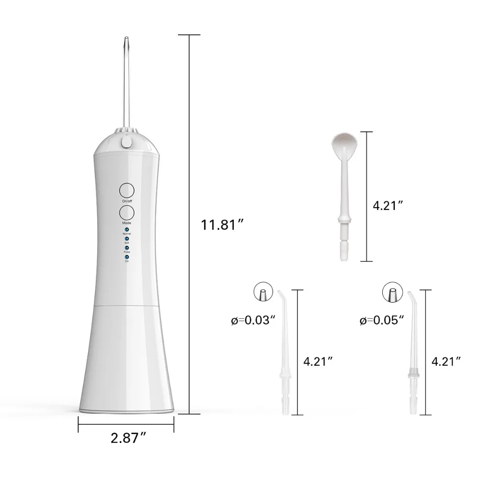 AZDENT 3 режима беспроводной Оральный ирригатор портативный вода зубная нить USB струя воды Флоссер орошения язык очиститель 230 мл 3 сопла