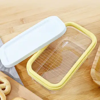 

Household Butter Box Dish With Plastic Lid Holder Serving Serving Melamine Tools Box Kitchen Hotel Storage Container Wood H3R5