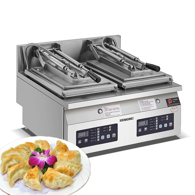 

Commercial Electric Double Head Stainless Steel Fried Dumpling Machine Steak Machine Large Pancake Machine PT-06A