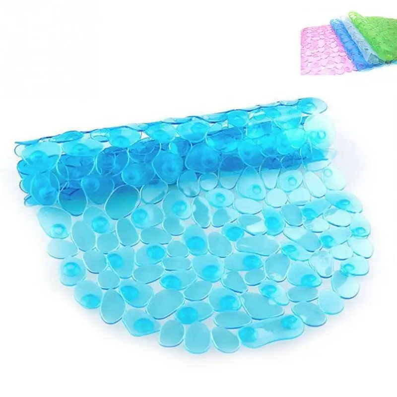 

Bathroom Anti-slip Mat 65*36cm Cobblestone transparent PVC mat with sucker mat bath mat