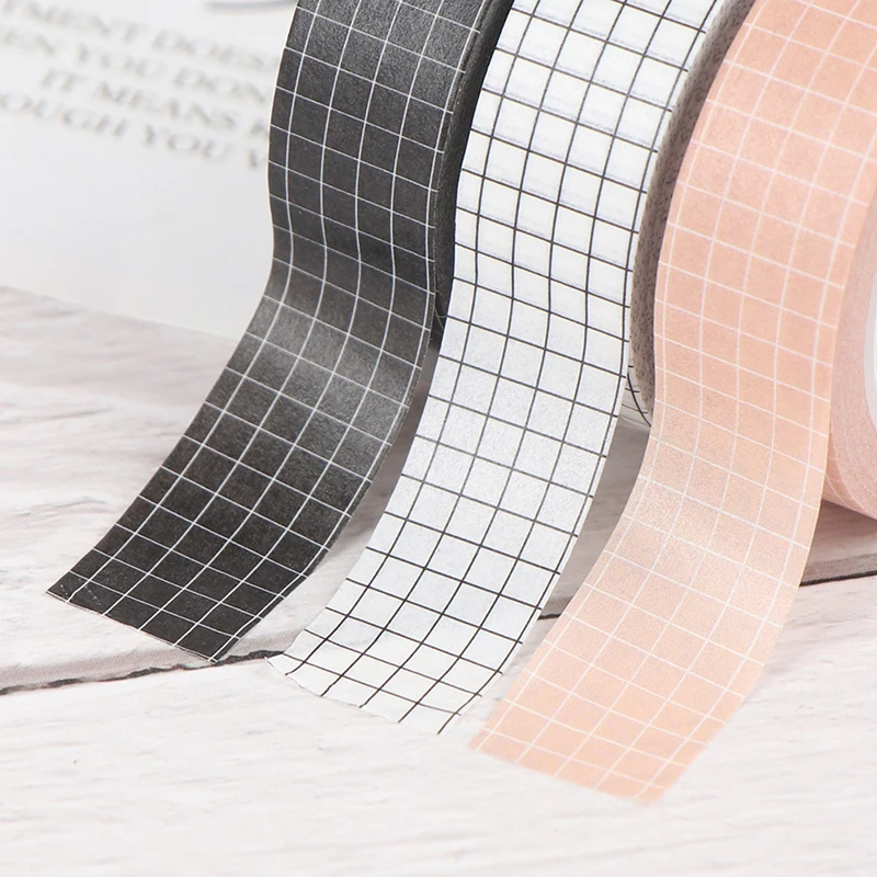 

Grid Washi Tape Japanese Paper DIY Planner Masking Tape Adhesive Tapes Stickers Stationery Tapes Decorative Hot sale Colorful