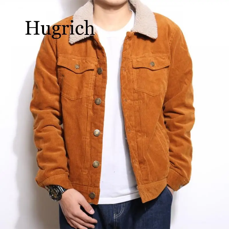 

2019 men 's handsome corduroy trend jacket youth casual lapel lamb dovetail denim jacket in the spring