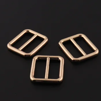 

30pcs Alloy 20mm Tri-glide butttond buckles Light Gold Webbing Slider For Backpack Straps Loop Ring Leather Craft Repair DIY