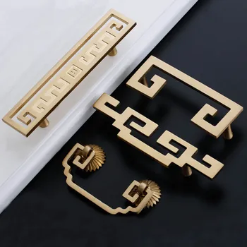 

2pcs Copper Classical Cabinet Knobs Kitchen Door Handles Drawer Cupboard Bedroom Handle Cabinet Handles for Furniture Hardware
