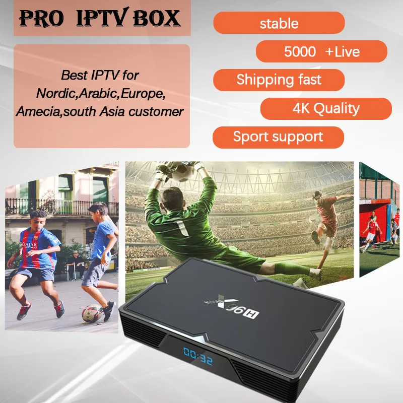 

Best Nordic IPTV X96H Android 9.0 Smart TV Box Quad-core Wifi BT Set Top Box+Sweden Israel Netherlands IPTV Subscription 5000vod