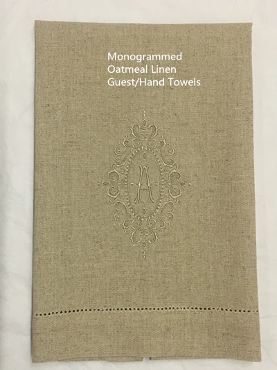 Набор из 12 монограммных полотенец для гостей/рук, Льняное полотенце для чая, кухонное полотенце для ванной