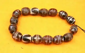 

Energy Magic LKbrother Talisman Treasure set of 16 Energy Tibetan Old Agate Tiger-tooth Totem dZi Bead