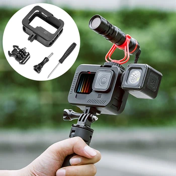 

Scratch Resistant Housing Cage Aluminum Alloy Portable Protective Shell Removable Dustproof Easy Install For Hero 9 Black