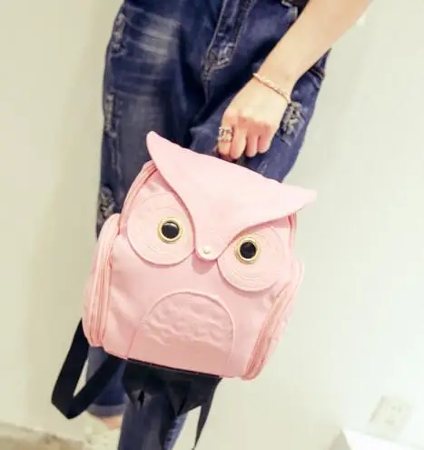 1pcs/lot Cute Owl Fashion Backpacks Cartoon owl Women Backpack Softback School Bags Teenage Backpacks 4colors