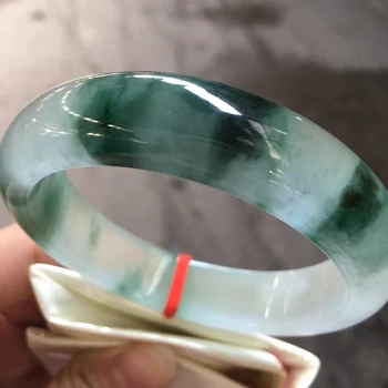 

Only One !58.1MMCertified (Grade A)100% Natural Green Jadeite JADE Bracelet Women Bangle