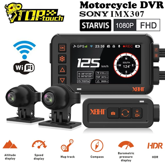 Motorcycle Camera GPS Track Moto Video Recorder Rear View Dash Cam WiFi  Control Night Vision Dual 1080P Waterproof Action Camera - AliExpress