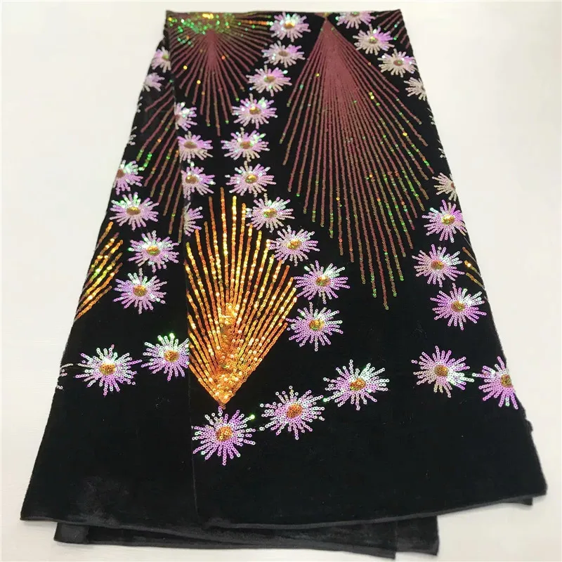 African sequins 3D Tulle Lace Fabric 2020 gold French High Quality Nigerian Embroidery | Дом и сад