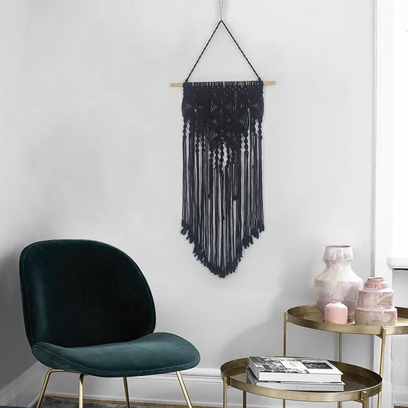 

Cotton Macrame Woven Wall Hanging Tapestry Handmade Bohemian Art Wall Decor