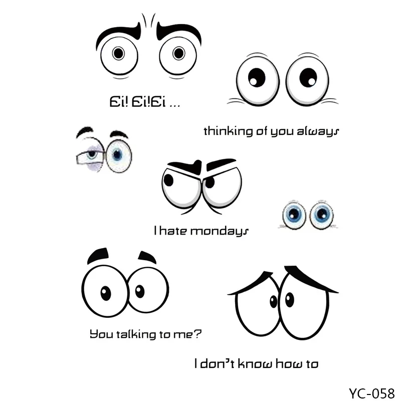 

ZhuoAng Different Expressions Eyes Clear Stamps For DIY Scrapbooking/Card Making/Album Decorative Silicon Stamp Crafts