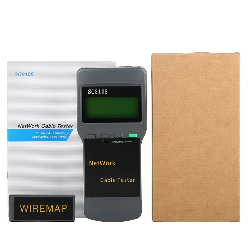  SC8108 Portable Lcd Network Tester Meter and LAN Phone Cable Tester and Meter with LCD Display RJ45