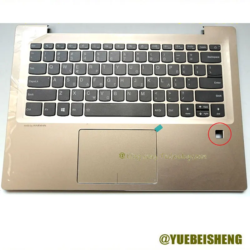 

New for Lenovo ideaPad 7000-14 520S-14 palmrest Greek keyboard Backlit upper cover case Touchpad 5CB0N78434 Golden