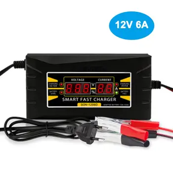 

12V 6A Car Battery Charger Fast Charging Lead Acid Battery Charger with Digital Display Automatic Battery Charger