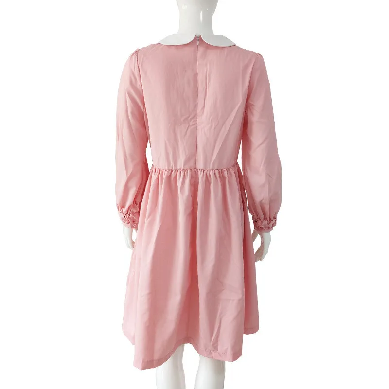 Платье для косплея очень странные дела Сезон 3 розовая плиссированная юбка