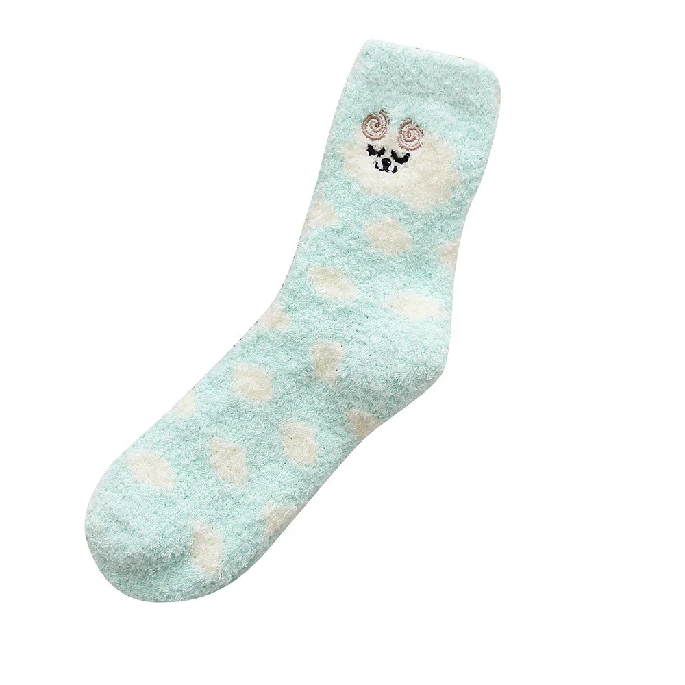 1 пара коралловых бархатных Хлопковых Носков в горошек разноцветные милые зимние женские носки 12,10