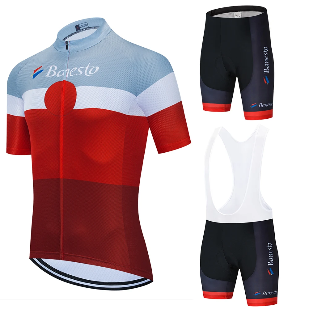 

Banesto Cycling Jersey 2020 Pro Team Summer Cycling Jersey Set Breathable Racing Sports Mtb Bicycle Jerseys Men's Cycling