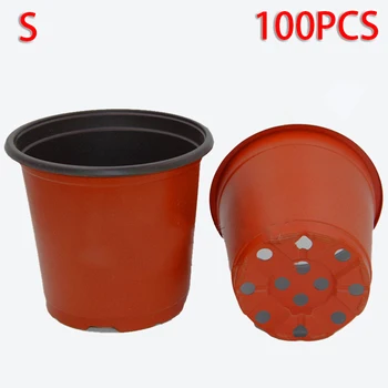 

100Pcs Flower Plant Plastic Nursery Pot Seed Starting Pots Flowerpot Reusable