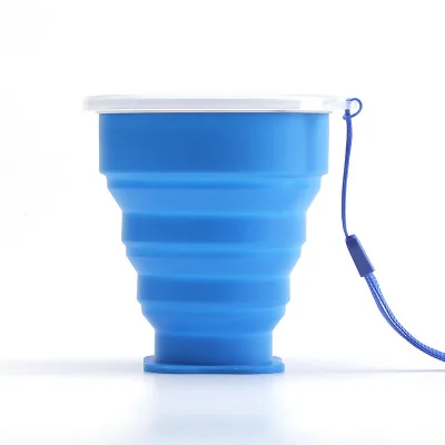 360 градусов можно поворачивать ребенка обучения питьевой чашки складной Кубок Бутылка для походов младенцев воды чашка для бутылок - Цвет: Синий